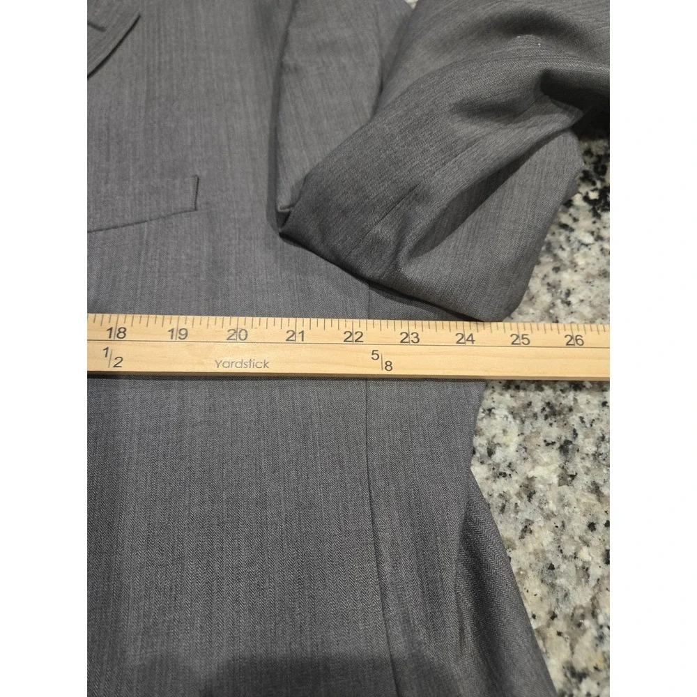 Perry Ellis portfolio Modern Fit 50 L Wool Blend Suit Jacket Blazer Gray
